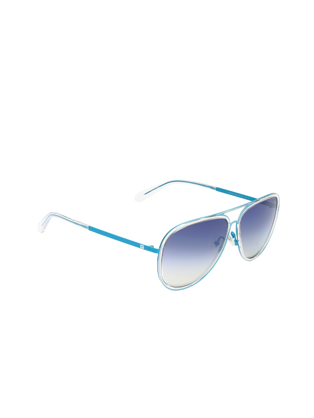 

GUESS Men Aviator Sunglasses with UV Protected Lens, Blue