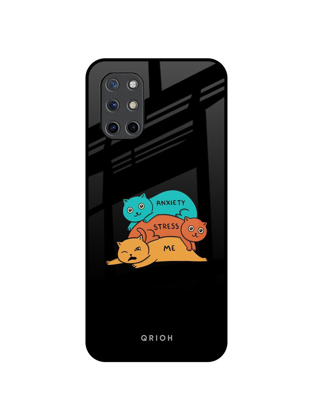 

QRIOH Quirky Printed OnePlus 8T Back Case Mobile Accessories, Black