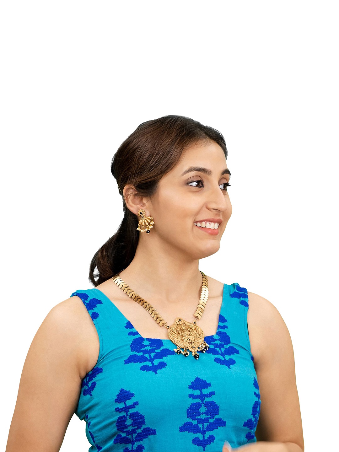 

Shining Jewel - By Shivansh Gold-Plated Kundan Studded & Pearls Beaded Jewellery Set