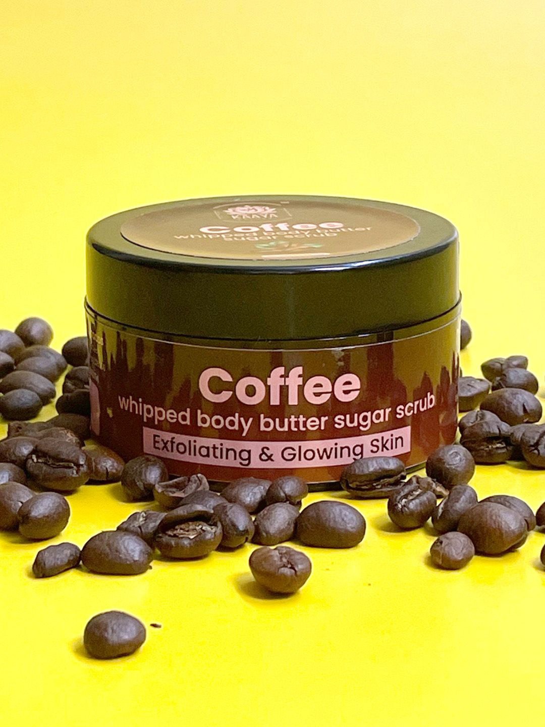

Kaaya Natural Coffee Whipped Body Butter Sugar Scrub With Coconut & Jojoba Oil - 50 g, Coffee brown