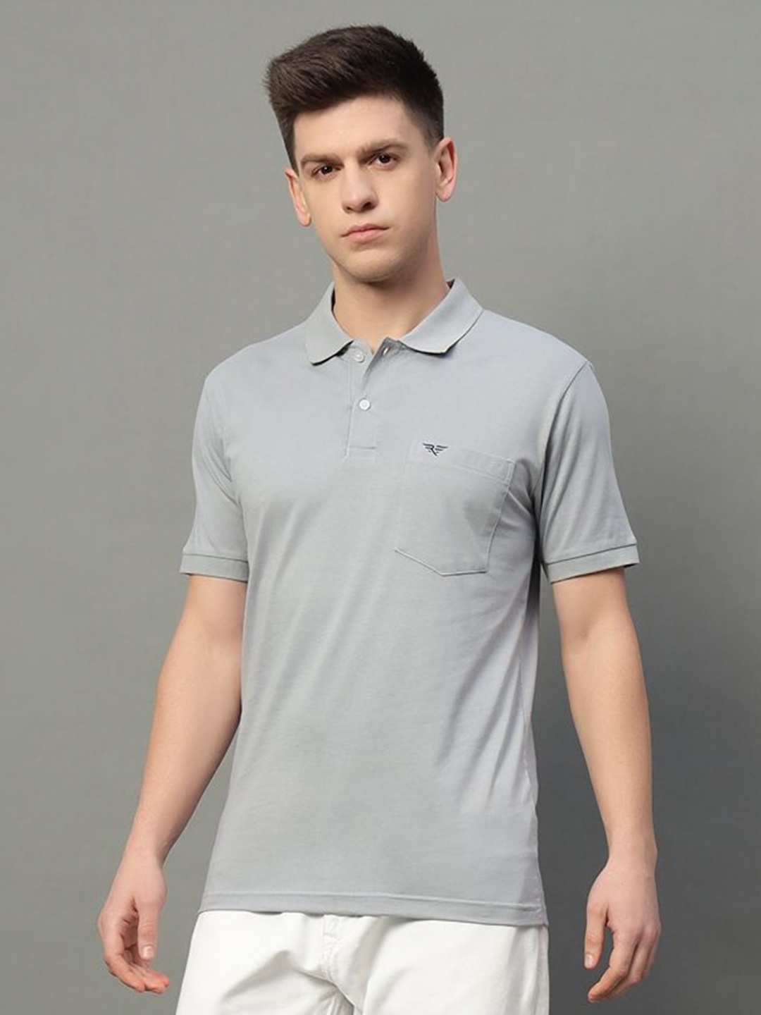 

XYRIS Men Polo Collar T-shirt, Grey