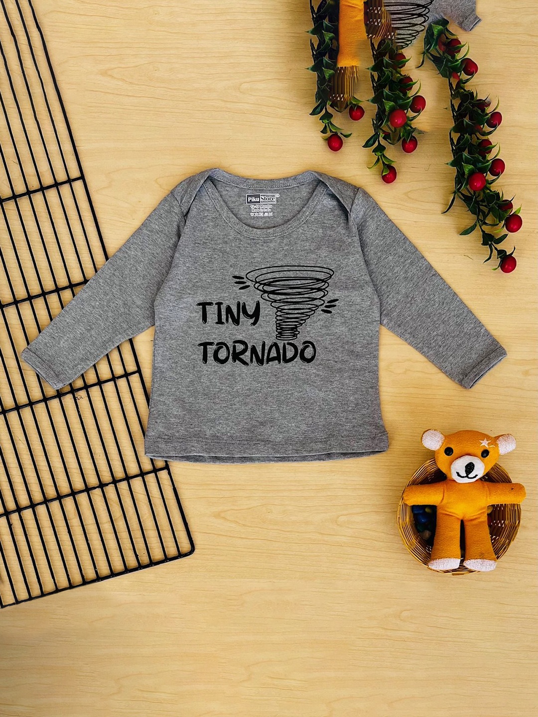 

Kidloo Kids Printed T-shirt, Grey