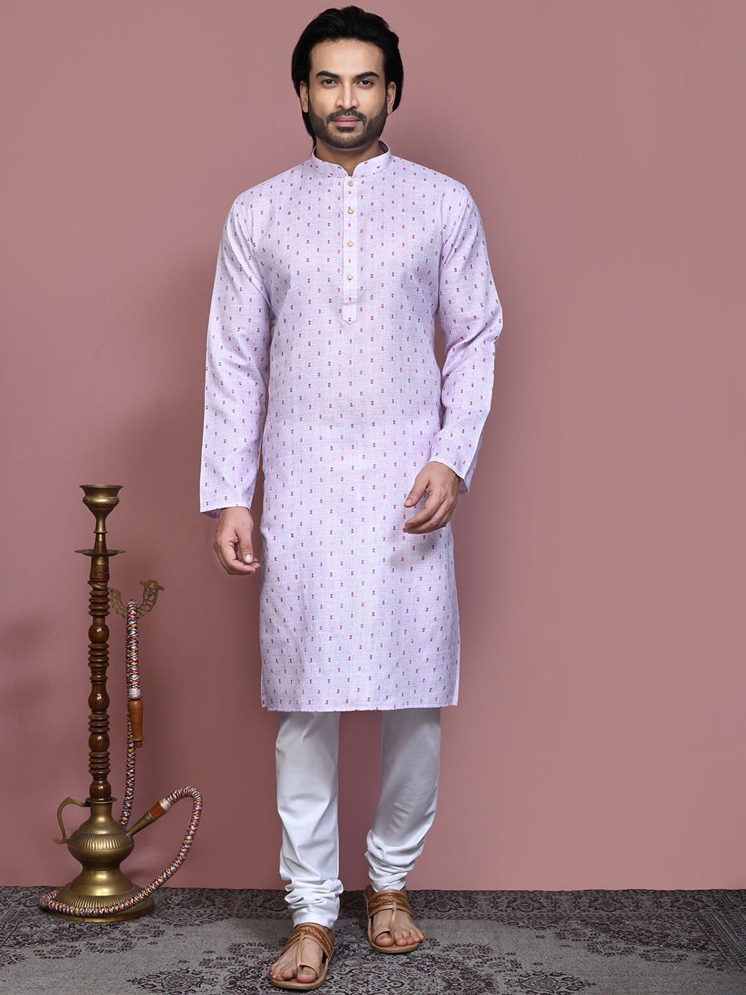 

RANAK Men Regular Pure Cotton Kurta with Pyjamas, White