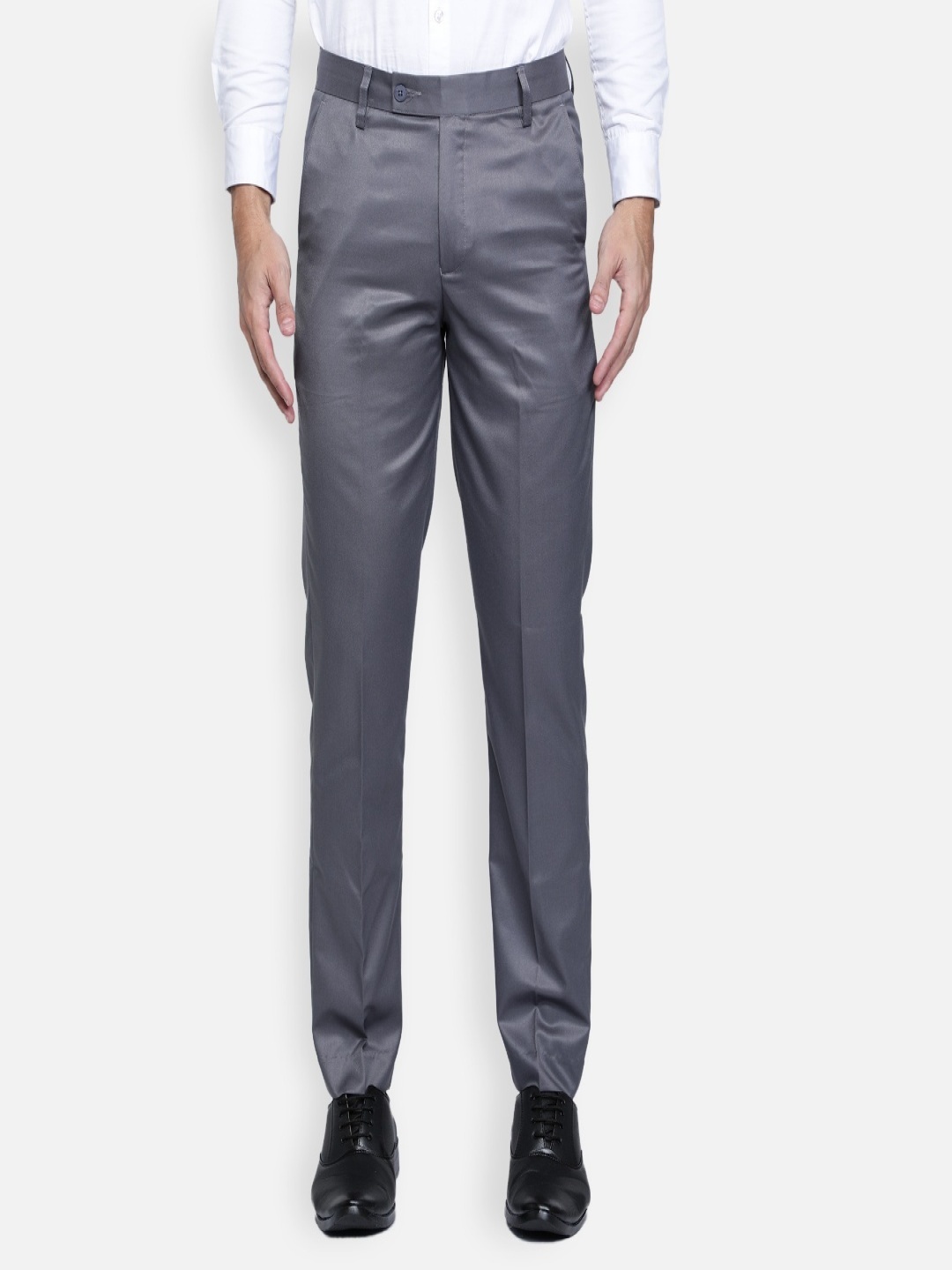 

Haul Chic Men Relaxed Straight Leg Slim Fit Trousers, Grey