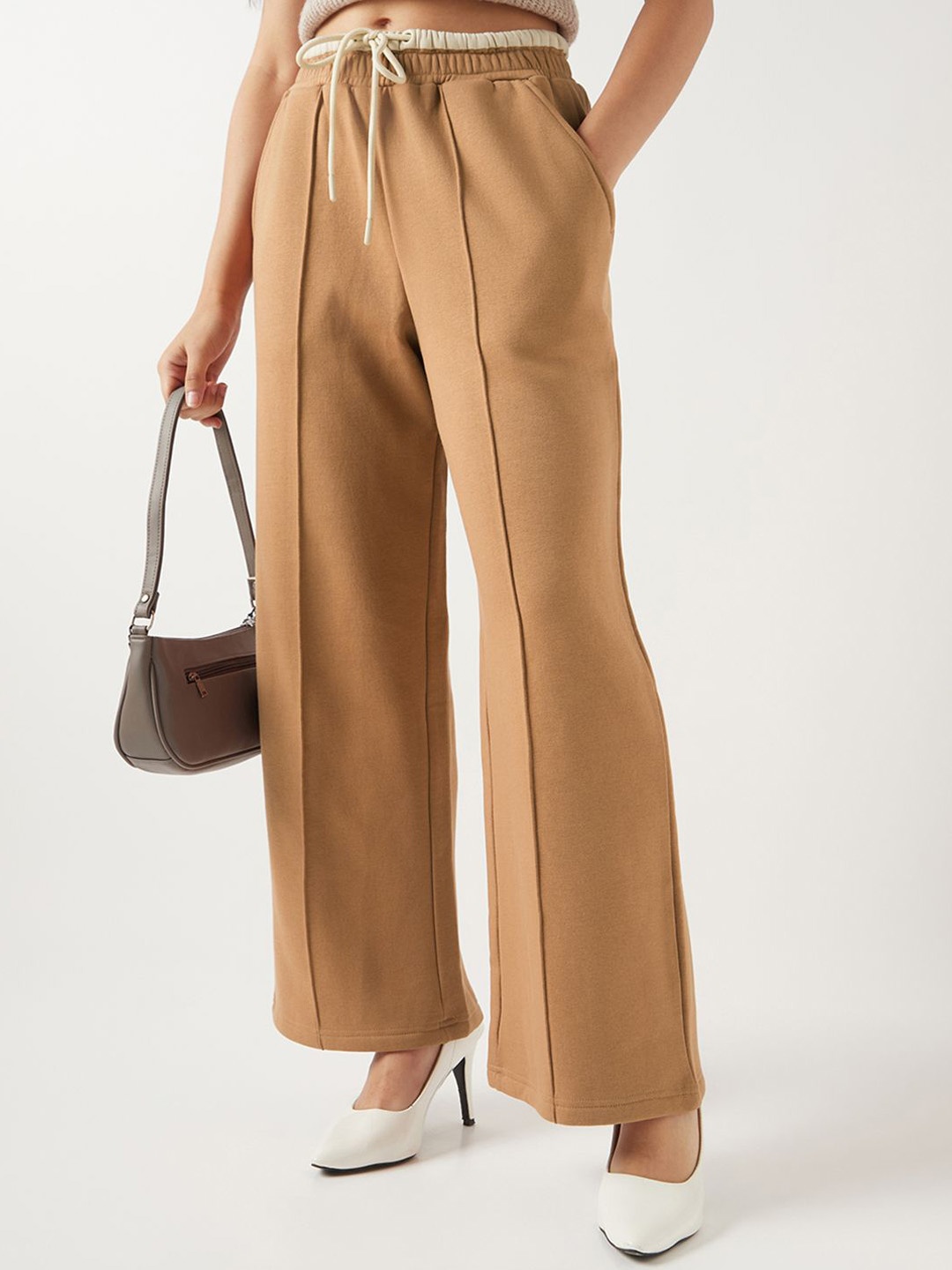 

Bewakoof Heavy Duty 1.0 Women's Camel Brown Wide Leg Pants