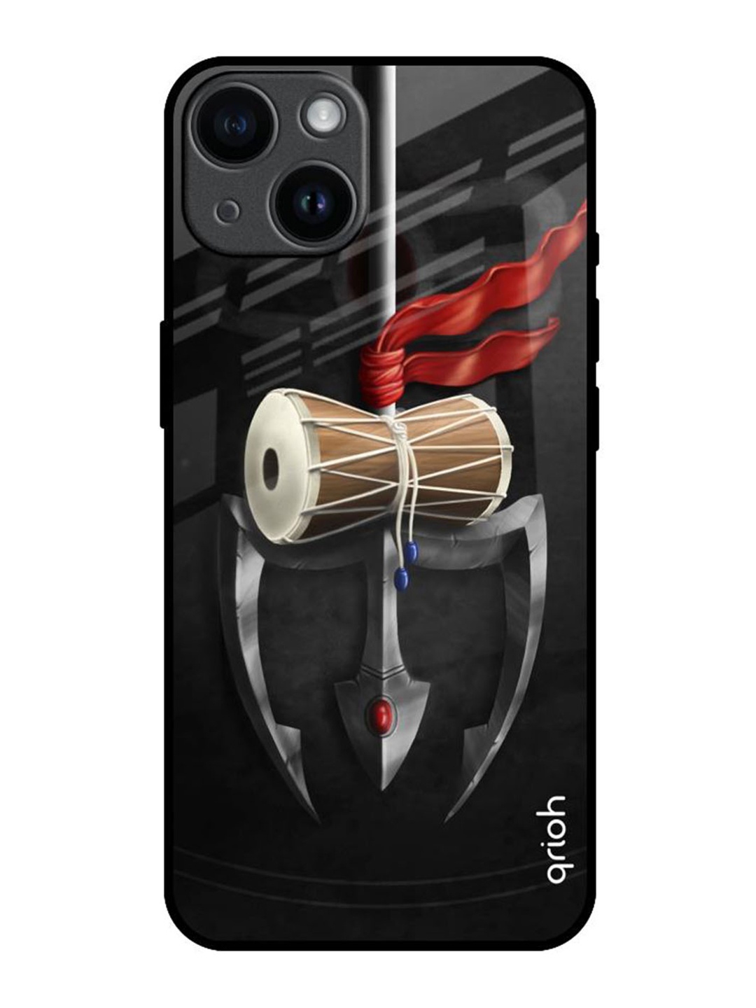 

QRIOH Quirky Printed iPhone 14 Back Case Mobile Accessories, Black