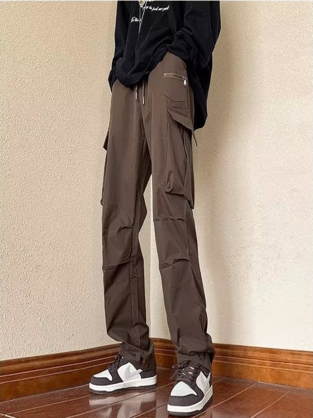 

HERE&NOW Men Cargos Trousers, Brown