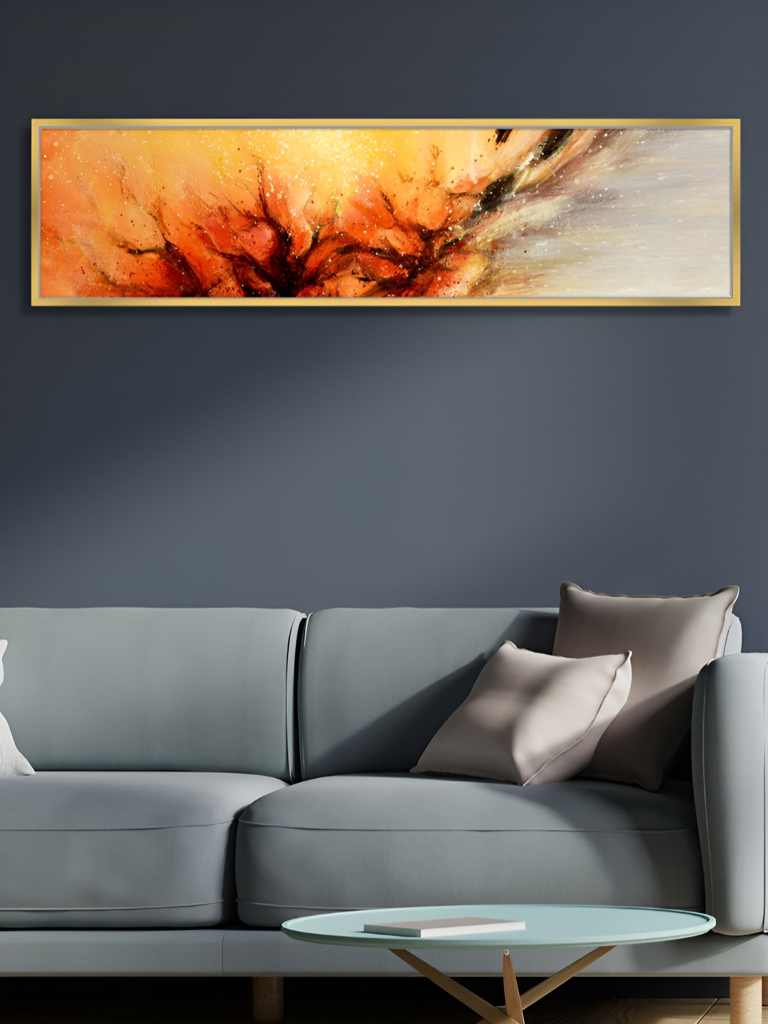 

Myntra Elegant Homes Orange & White Abstract Galaxy In The Star Canvas Wall Painting