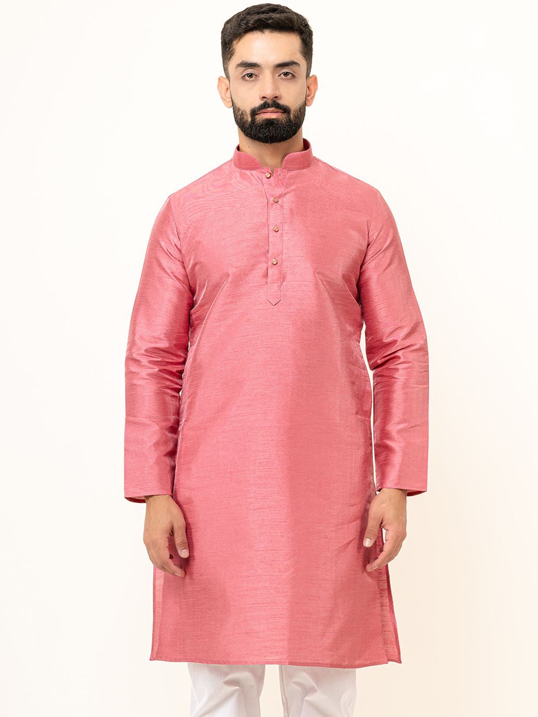

Tistabene Mandarin Collar Straight Kurta, Pink