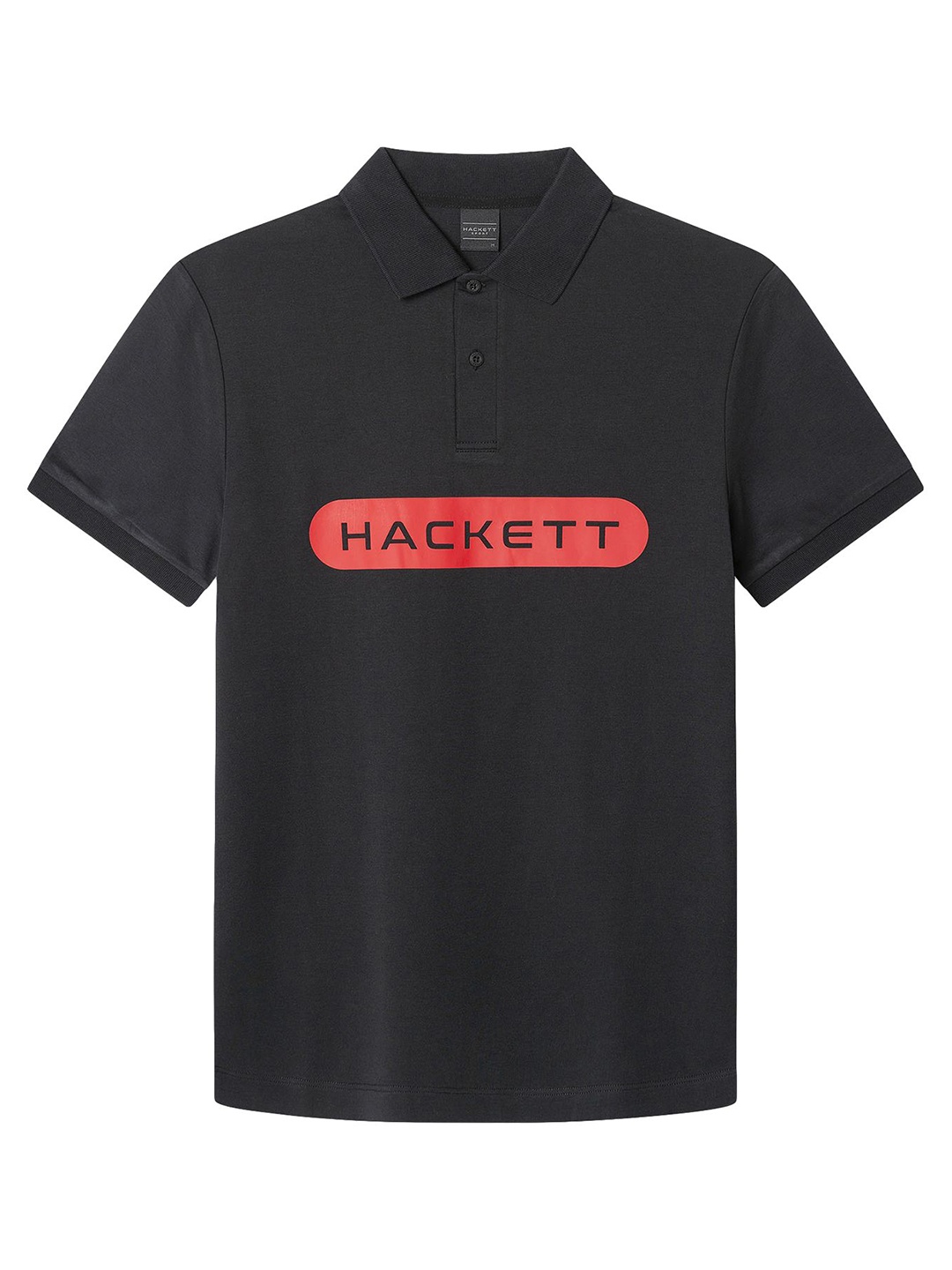

HACKETT LONDON Men Typography Polo Collar Applique T-shirt, Black