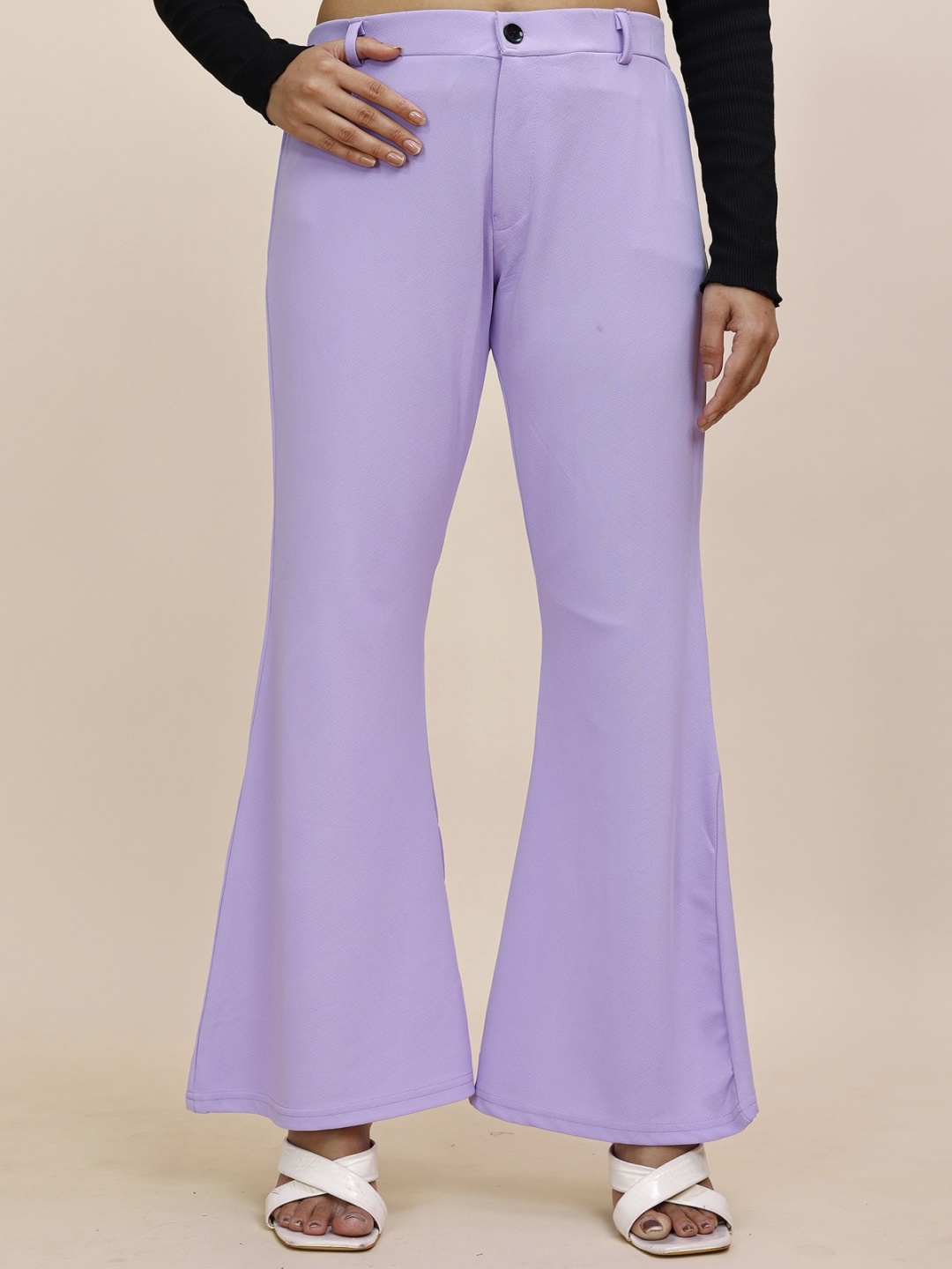 

Fashion FRICKS Women Relaxed Easy Wash Trousers, Purple