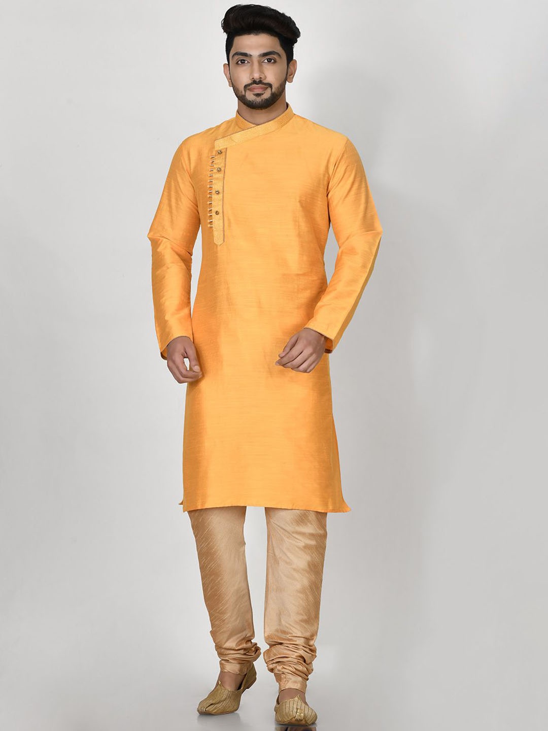 

RANAK Men Regular Kurta with Pyjamas, Yellow
