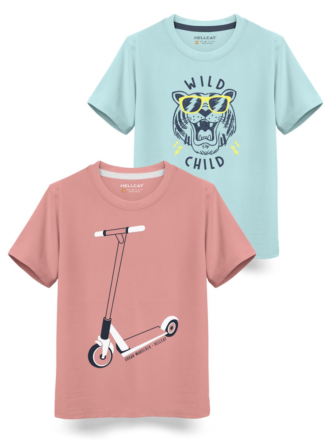 

HELLCAT Boys Typography 2 Printed T-shirt, Pink
