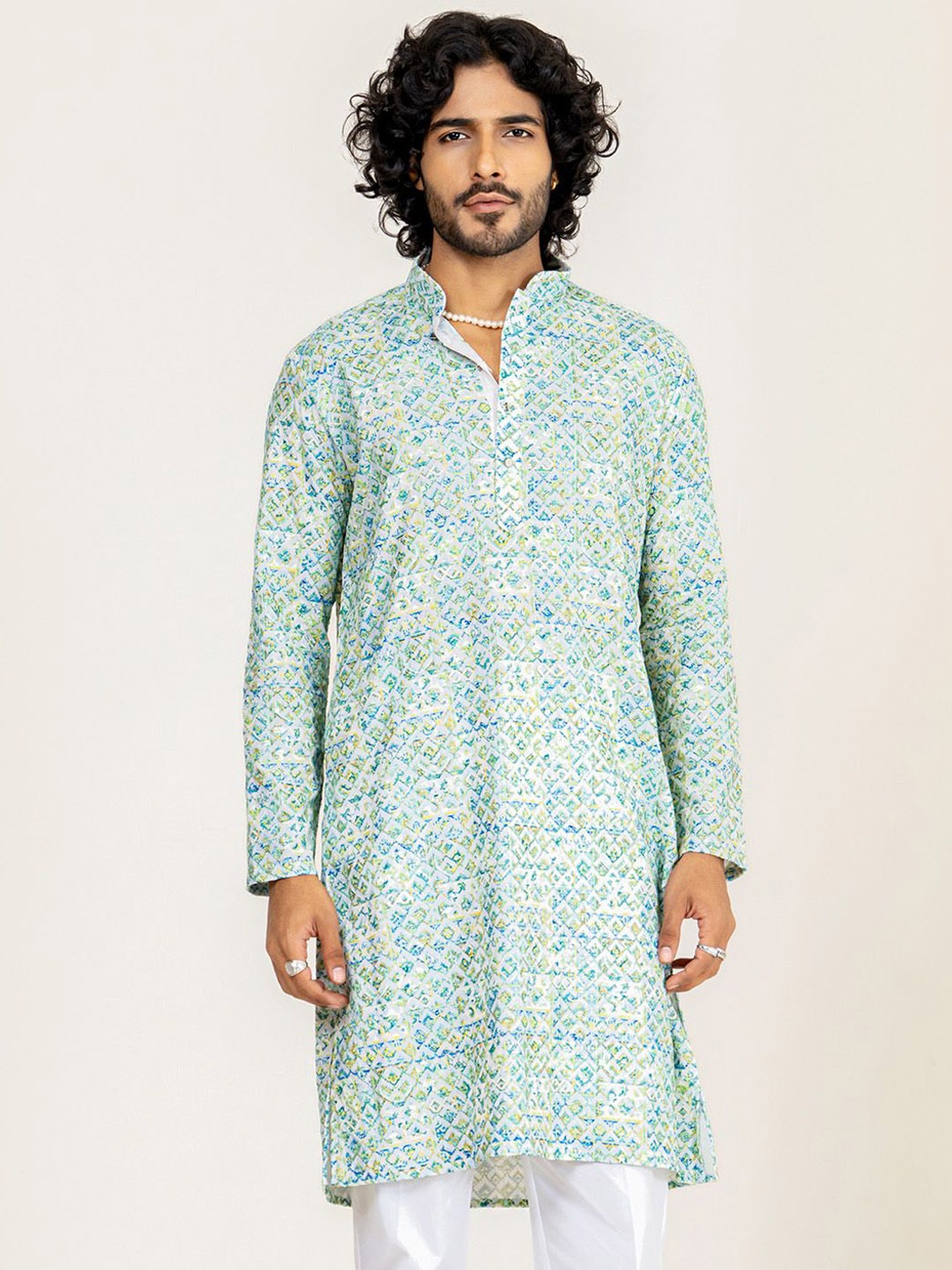 

Tistabene Floral Printed Straight Kurta, Green
