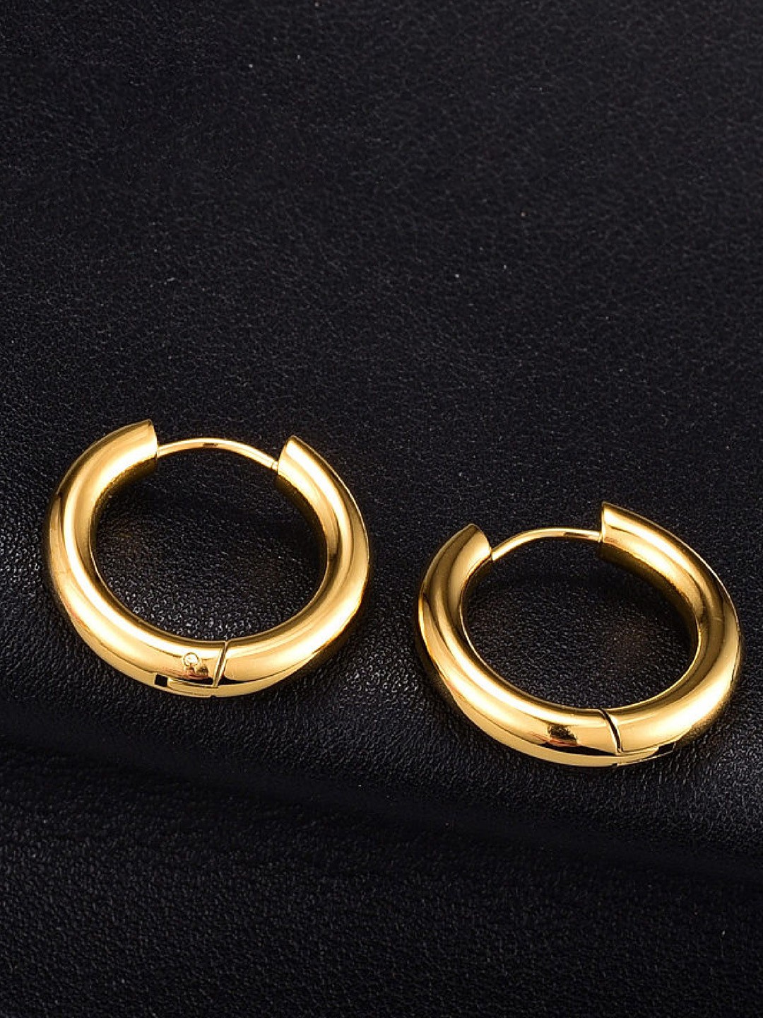 

Crazy Fashion Stainless Steel Circular Hoop Earrings, Gold
