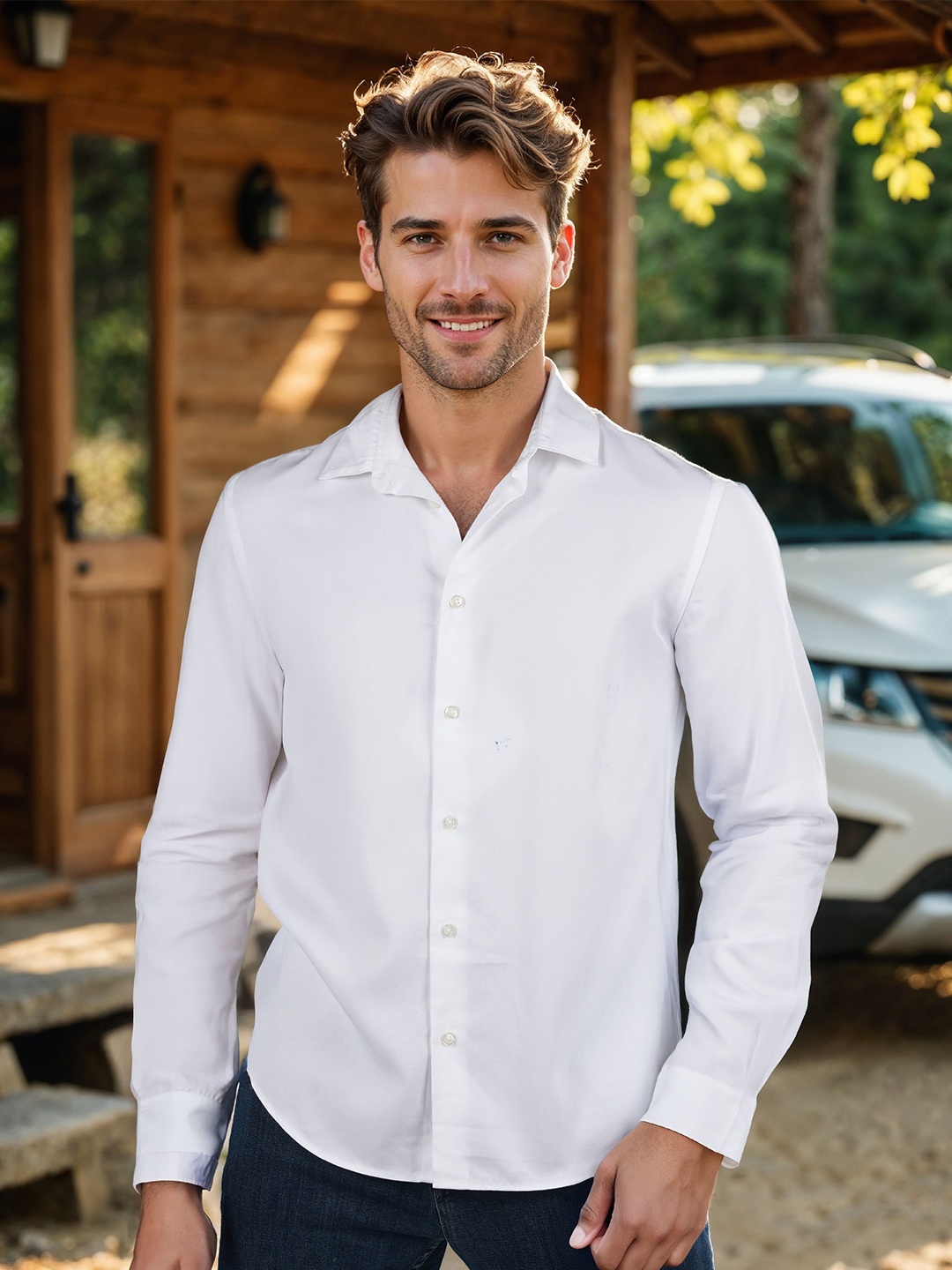 

Celio Men Classic Opaque Casual Shirt, White