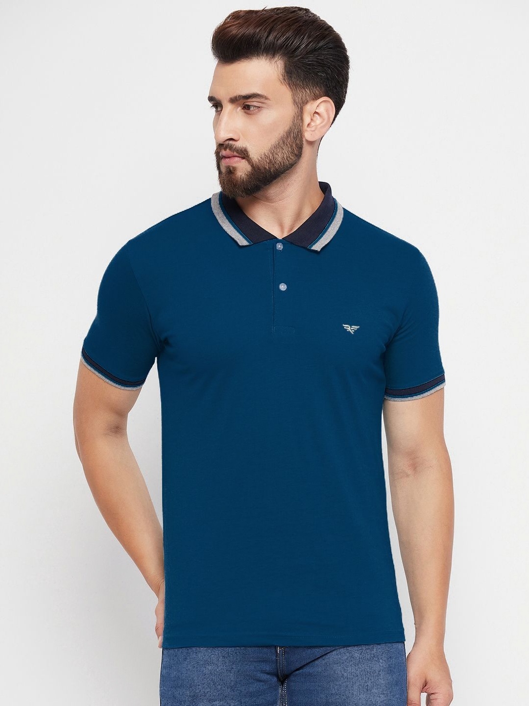 

XYRIS Men Polo Collar T-shirt, Blue
