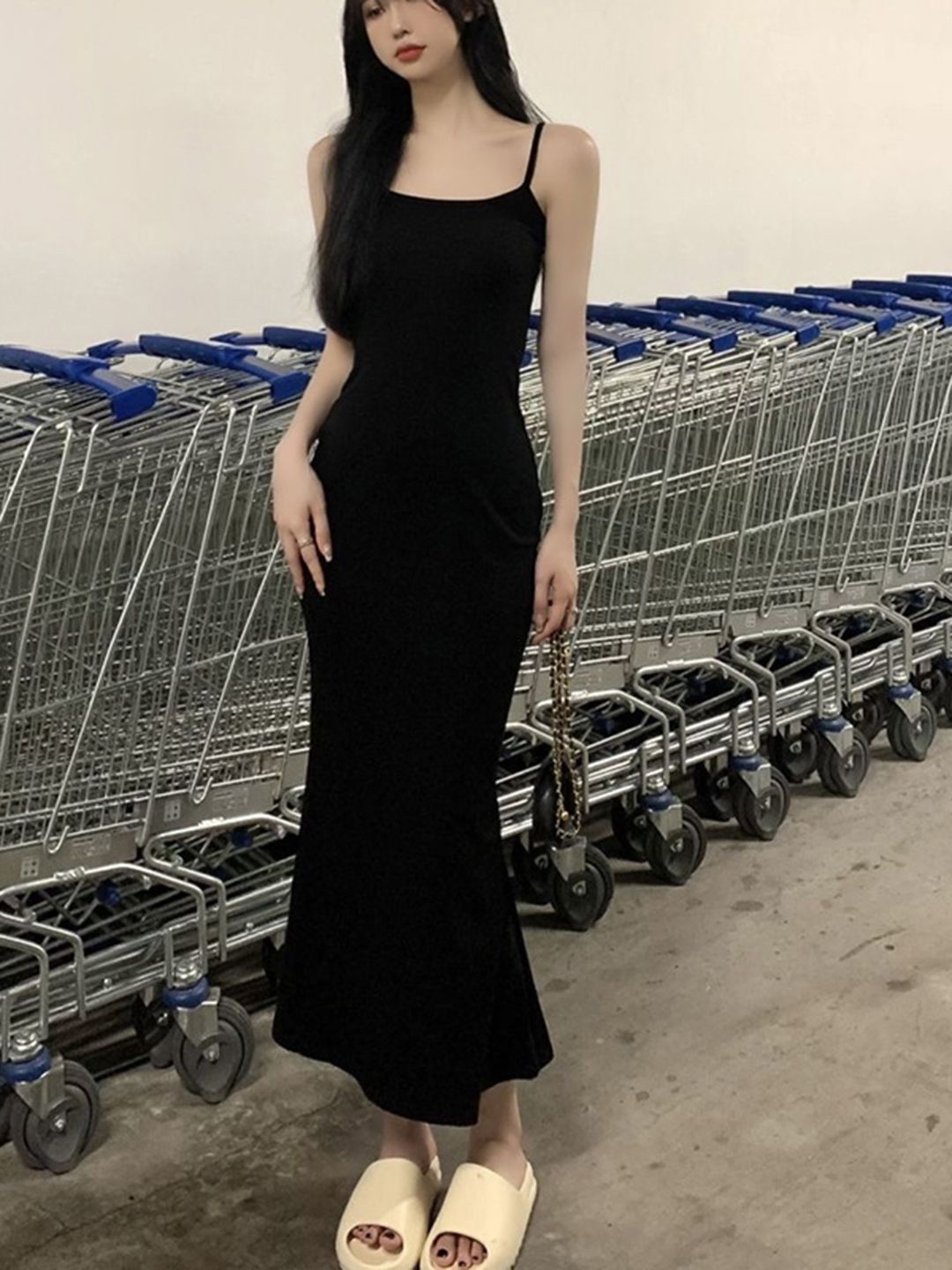

DressBerry Striped Maxi Dress, Black