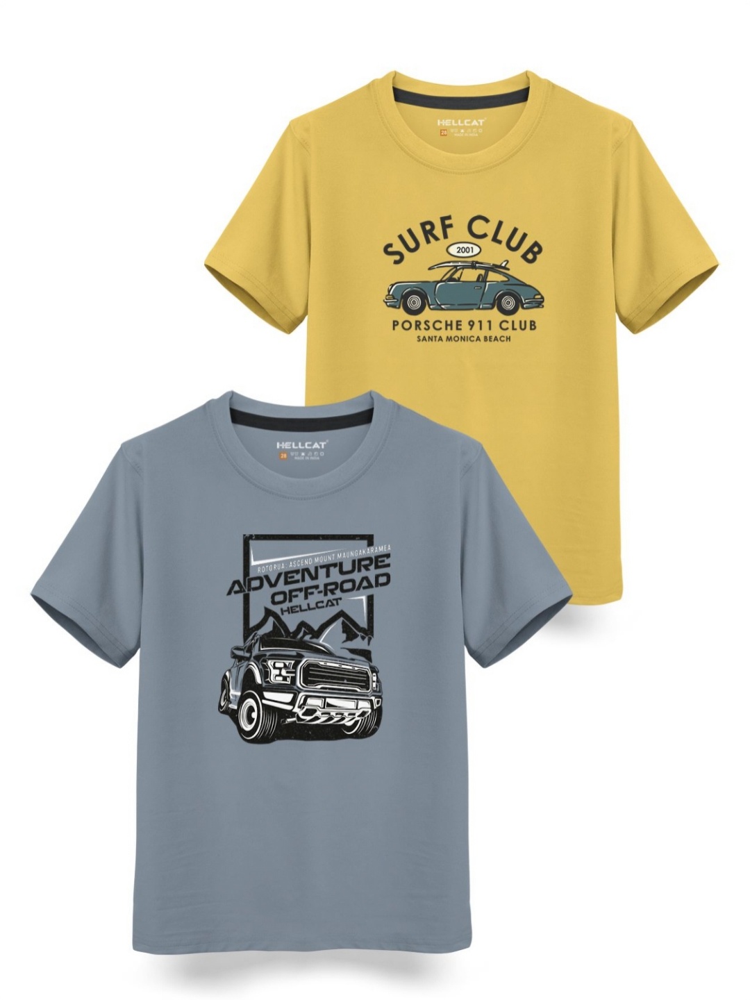 

HELLCAT Boys Typography 2 Printed T-shirt, Grey