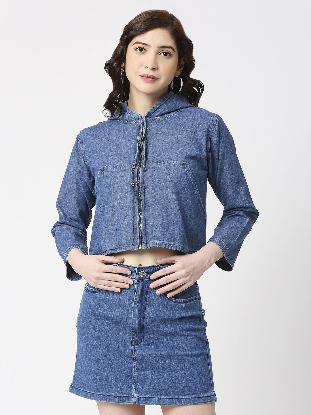 

CEFALU Women Denim Jacket, Blue