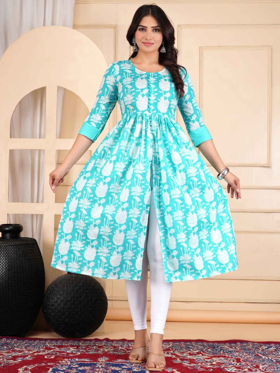 

Divsy Fashion Floral Printed Kurta, Blue