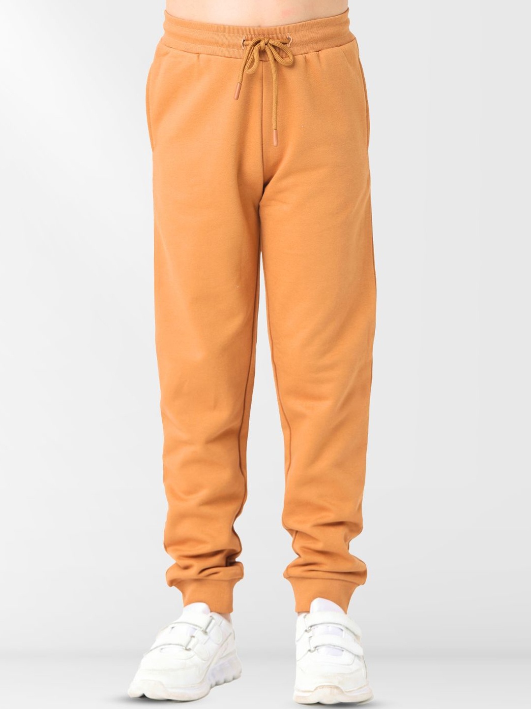 

Nuego Boys Solid Pure Cotton Mid Rise Joggers, Brown