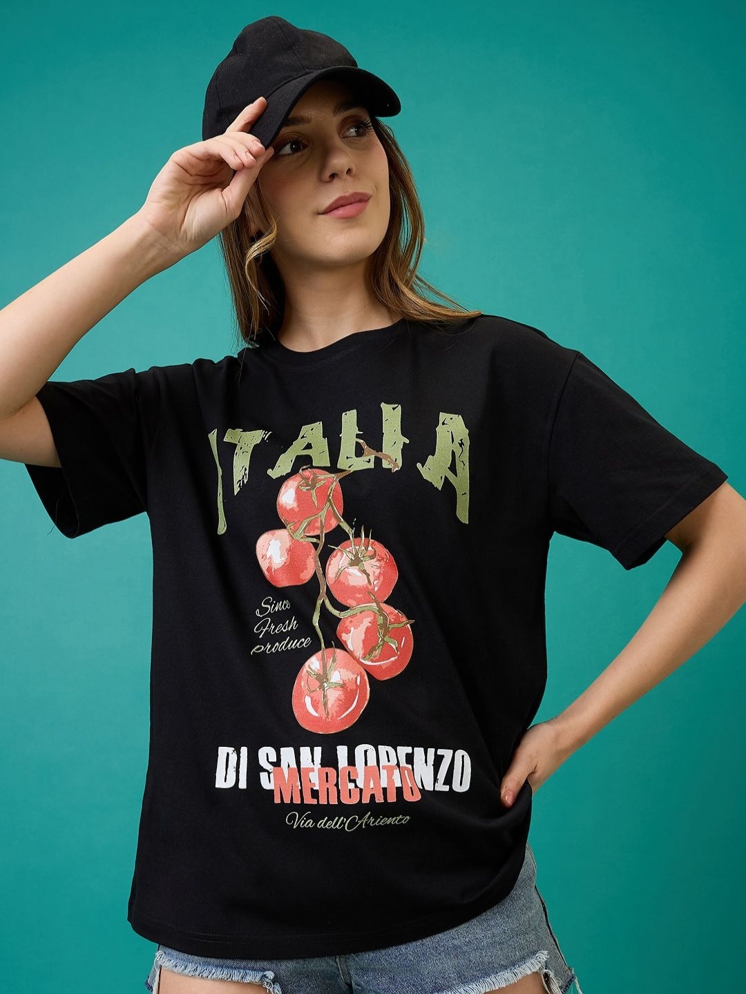 

Mast & Harbour Women Printed T-shirt, Black