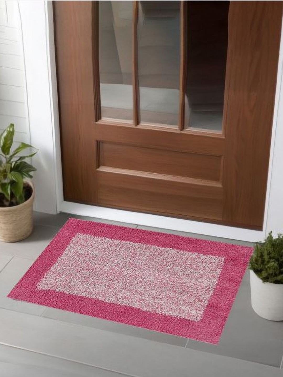 

GOKAL EXPORTS Orange-Coloured Cotton Super Soft Anti Slip Doormats