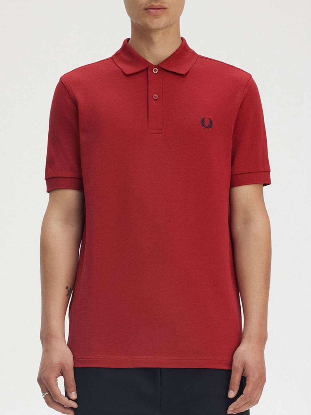 

Fred Perry Men Polo Collar T-shirt, Red