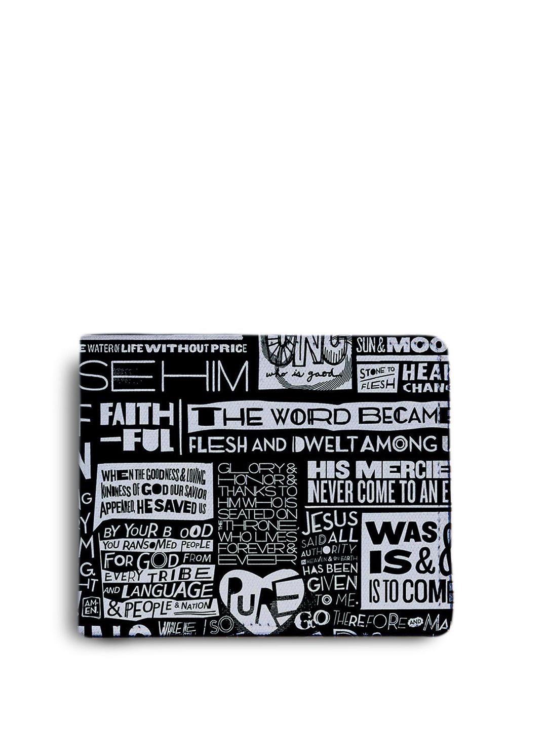 

ShopMantra Men Typography Printed PU Two Fold Wallet, Black