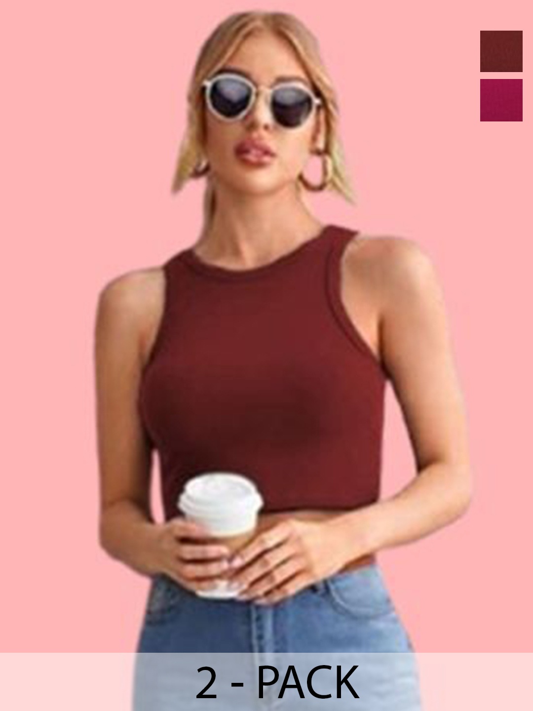 

Mast & Harbour Cotton Crop Top, Multi