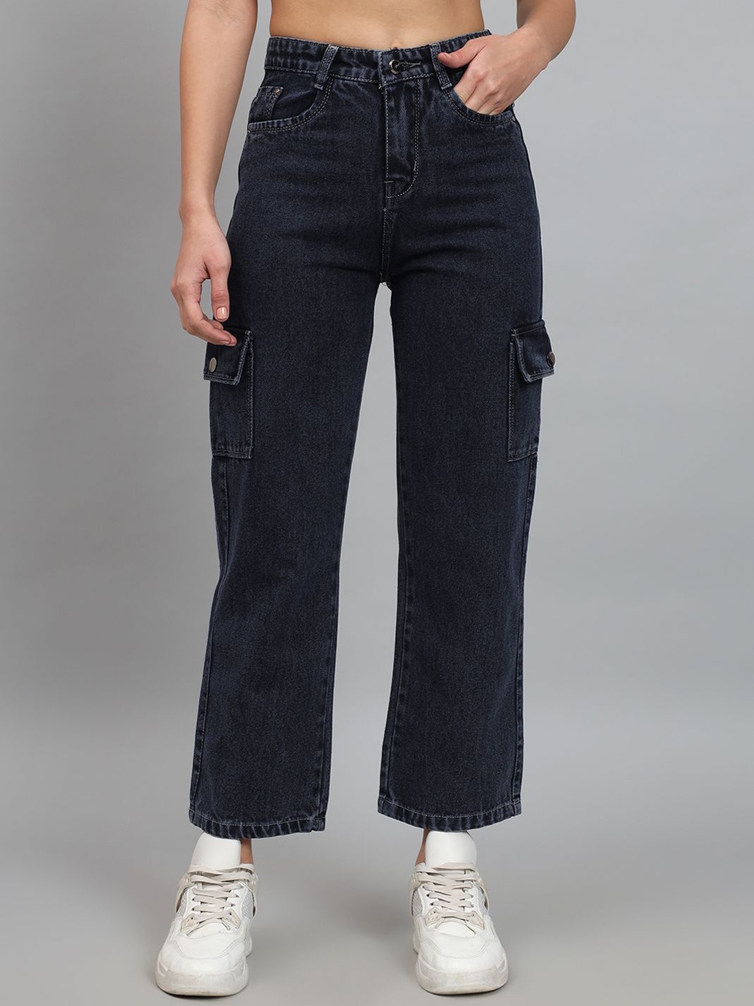 

DehlizeTrendz Women Straight Fit High-Rise Stretchable Jeans, Black
