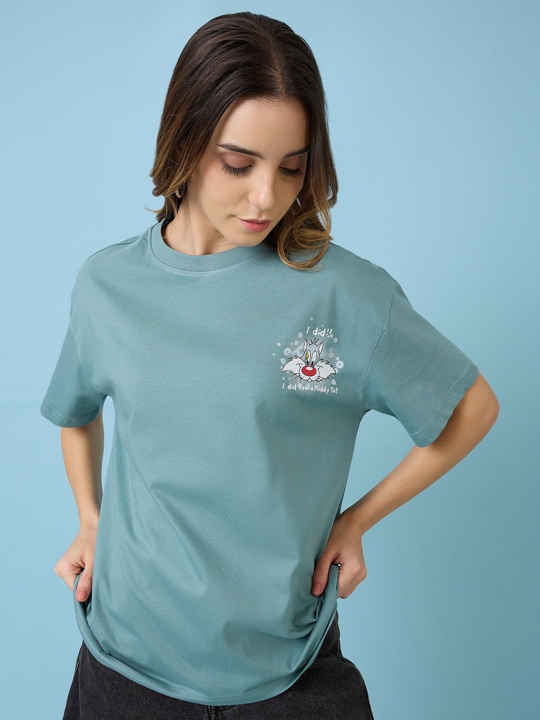 

Kook N Keech Looney Tunes Women Printed T-shirt, Sea green