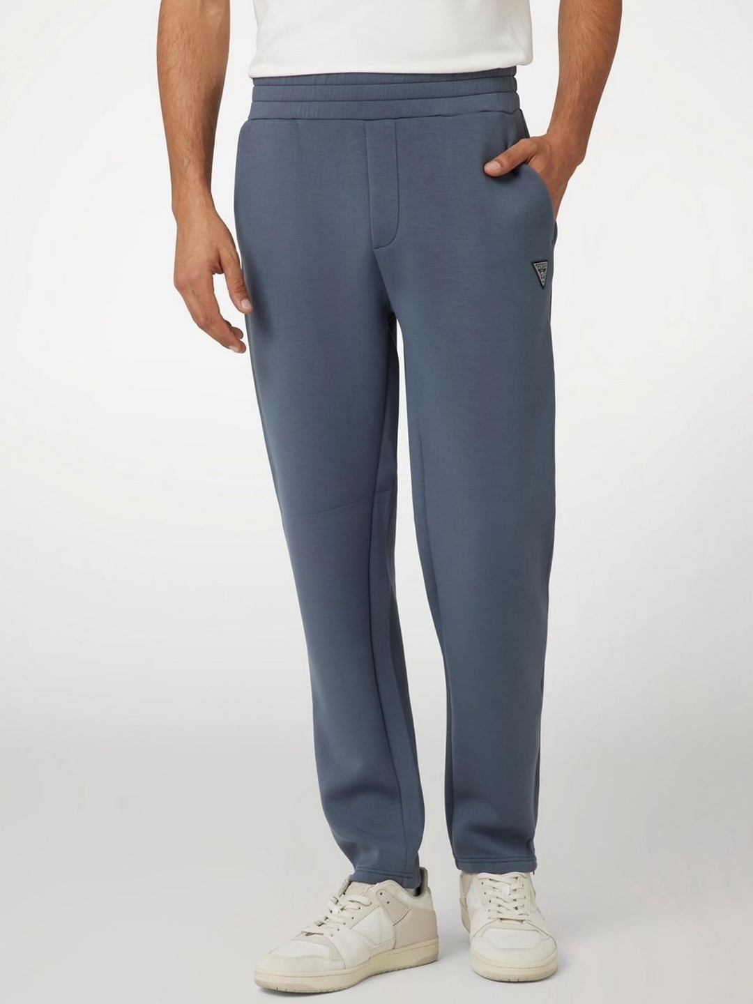 

GUESS Men Mid Rise Anser Straight Track Pants, Blue