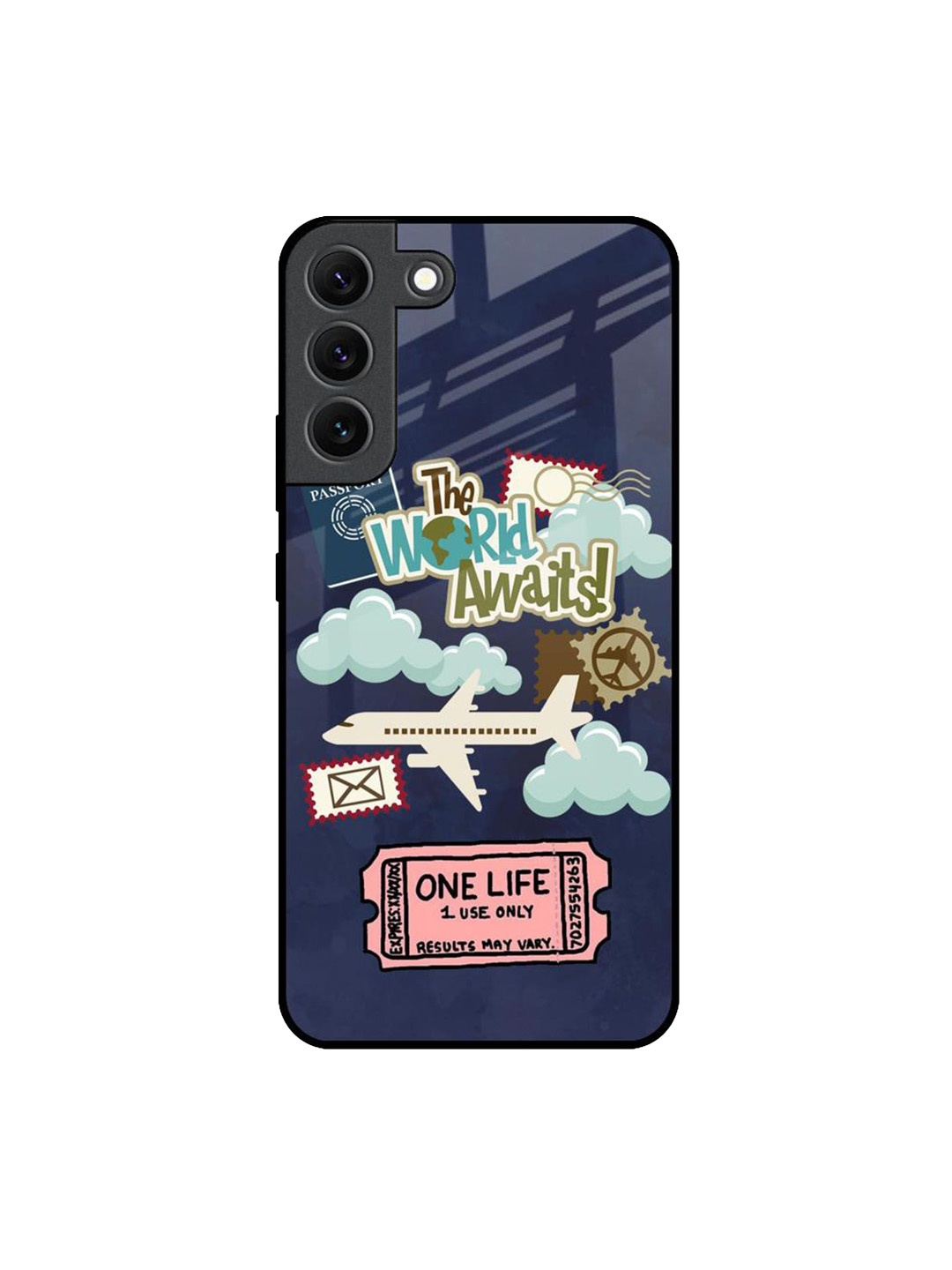 

QRIOH Floral Printed Samsung Galaxy S22 Back Case Mobile Accessories, Blue