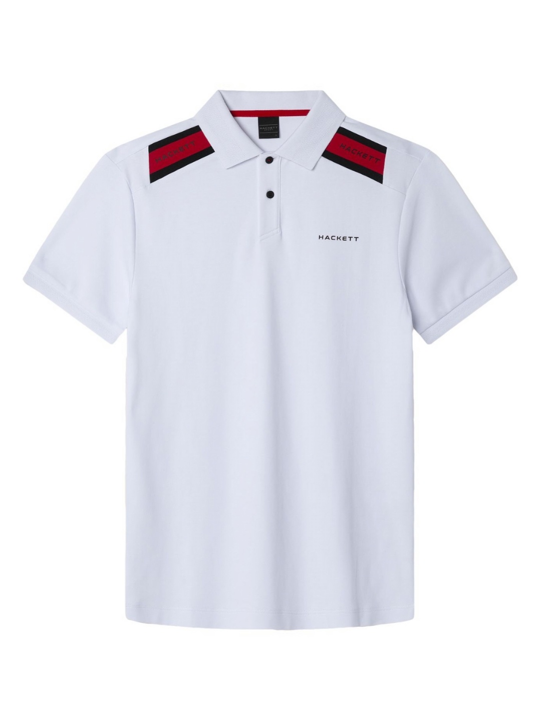 

HACKETT LONDON Men Polo Collar Applique T-shirt, White