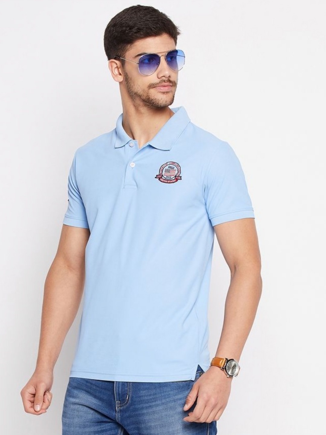 

XYRIS Men Polo Collar T-shirt, Blue