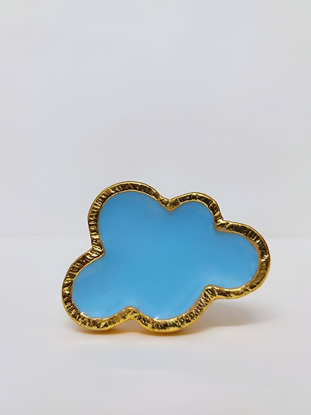 

Pinch of Pretty Blue and Gold-Toned Cloud Brass Knob