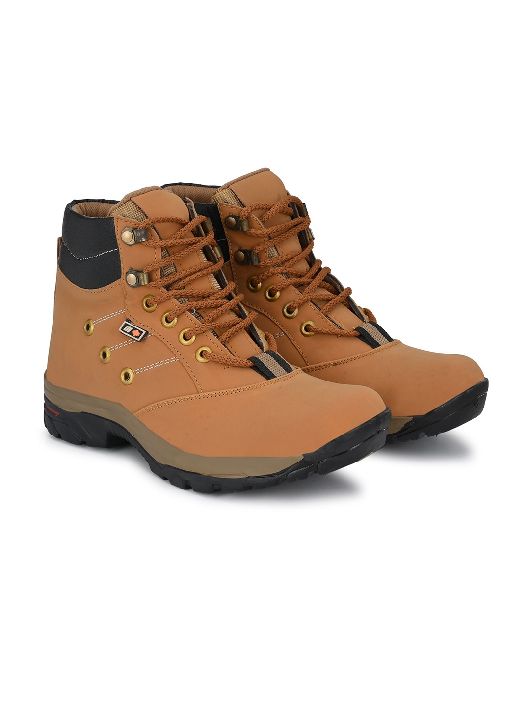 

Shoe Island Hiker-X Men Lace-Up Heavy Duty Regular Ankle Boots, Beige