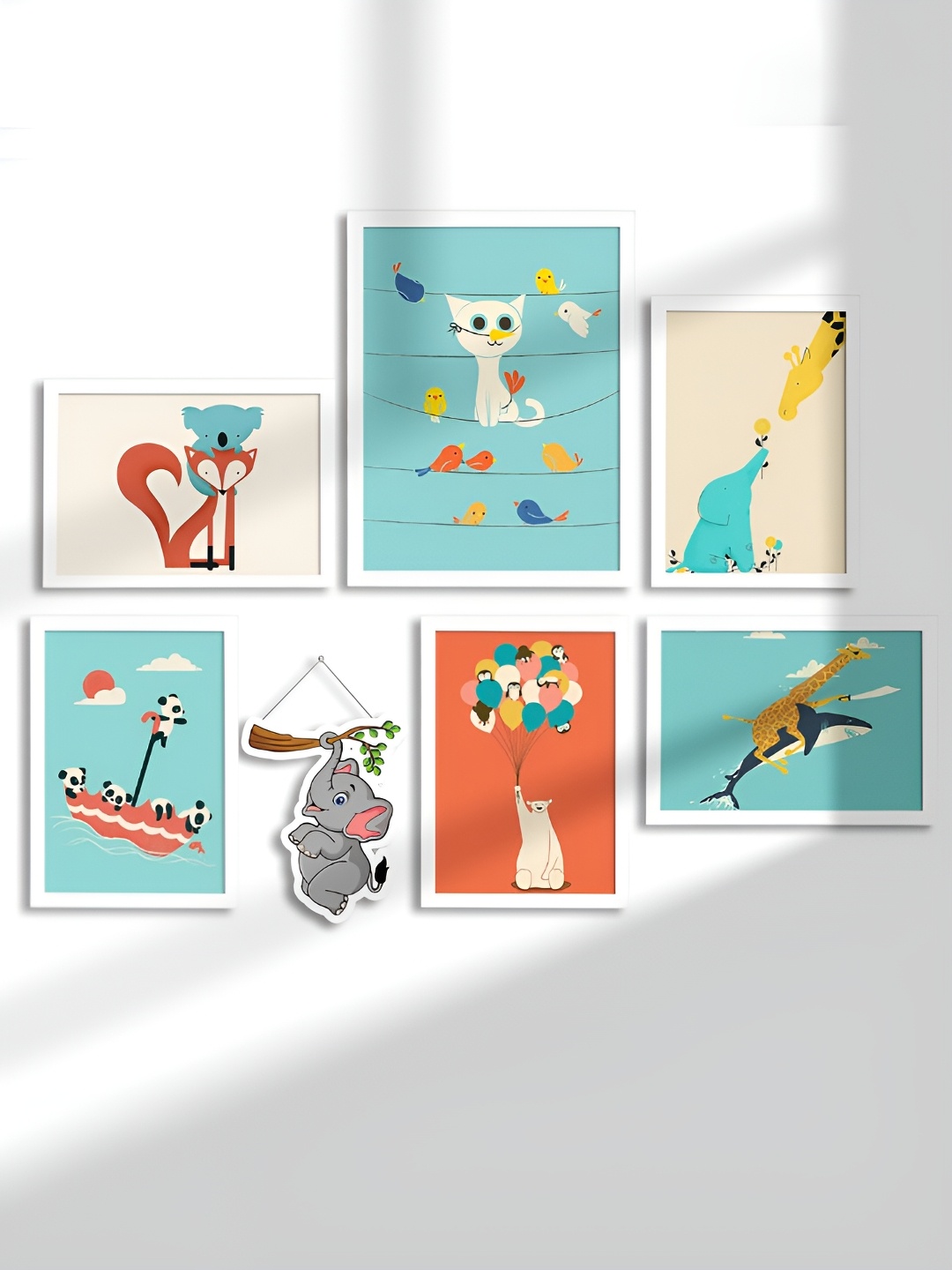 

Myntra Elegant Homes White 7 Pieces Kids Art Theme Synthetic Wooden Wall Paintings