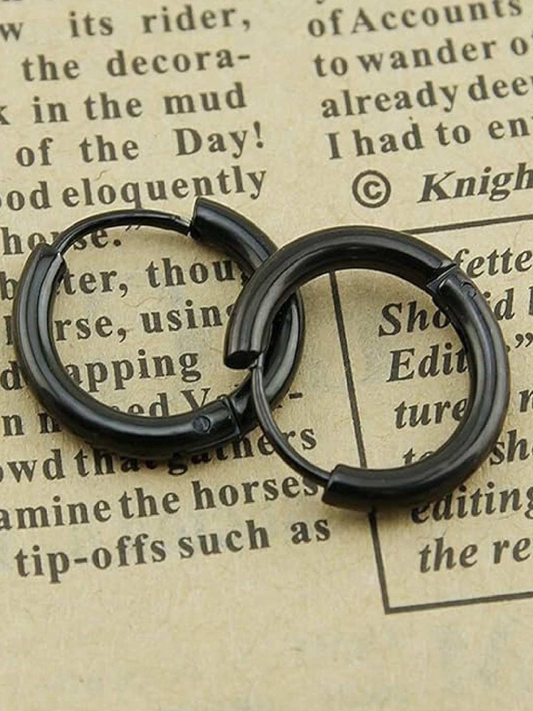 

Crazy Fashion Circular Hoop Earrings, Black
