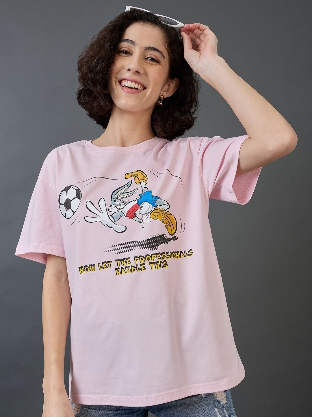 

Kook N Keech Looney Tunes Women Printed Applique T-shirt, Pink