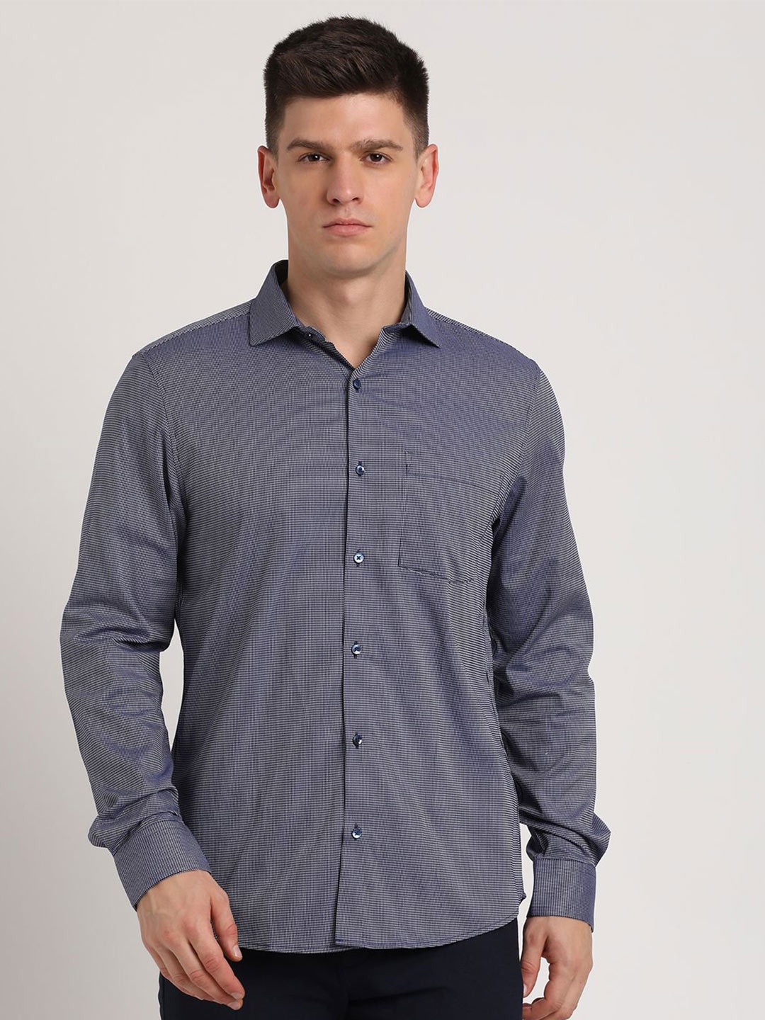 

Turtle Men Standard Opaque Formal Shirt, Blue