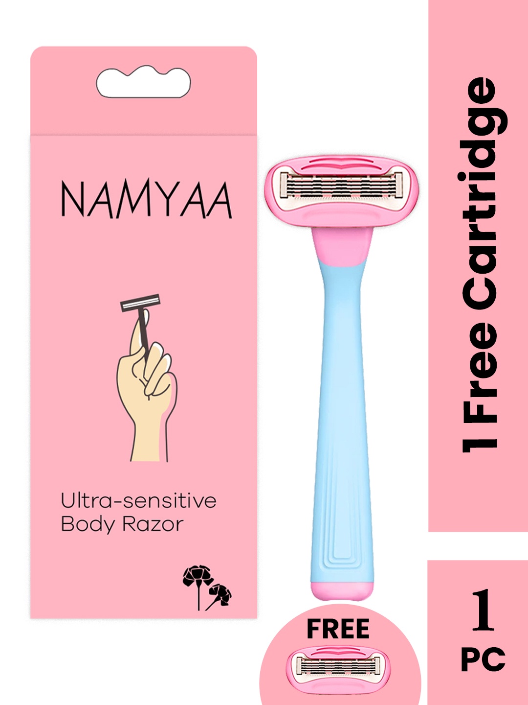 

Namyaa Ultra-Sensitive Body Razor With Vitamin E & Aloe Vera, Pink