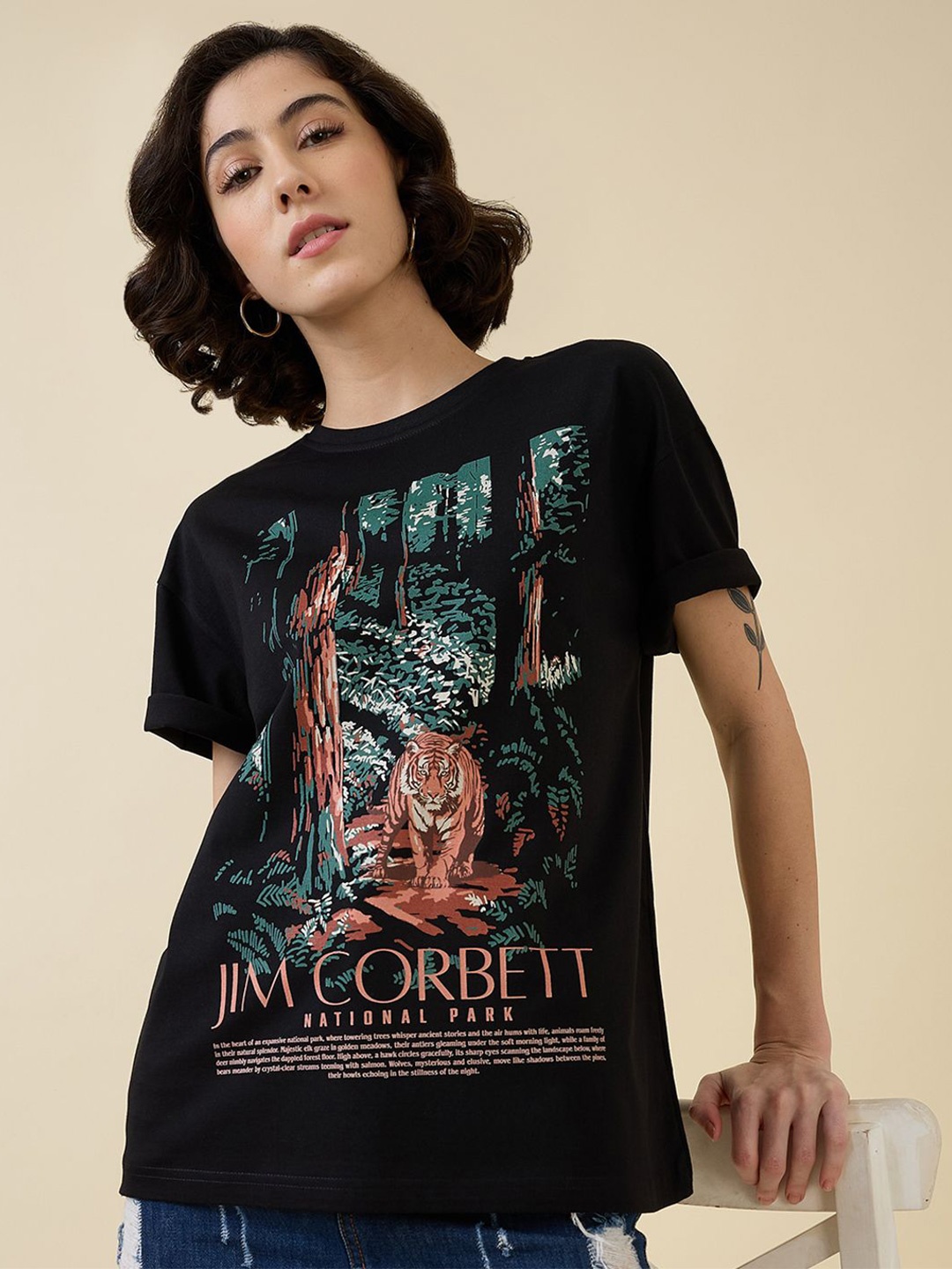 

Roadster Graphic Printed Tshirt, Black