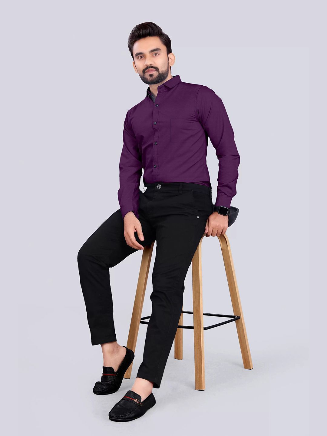 

Moda Rapido Men Standard Opaque Formal Shirt, Purple