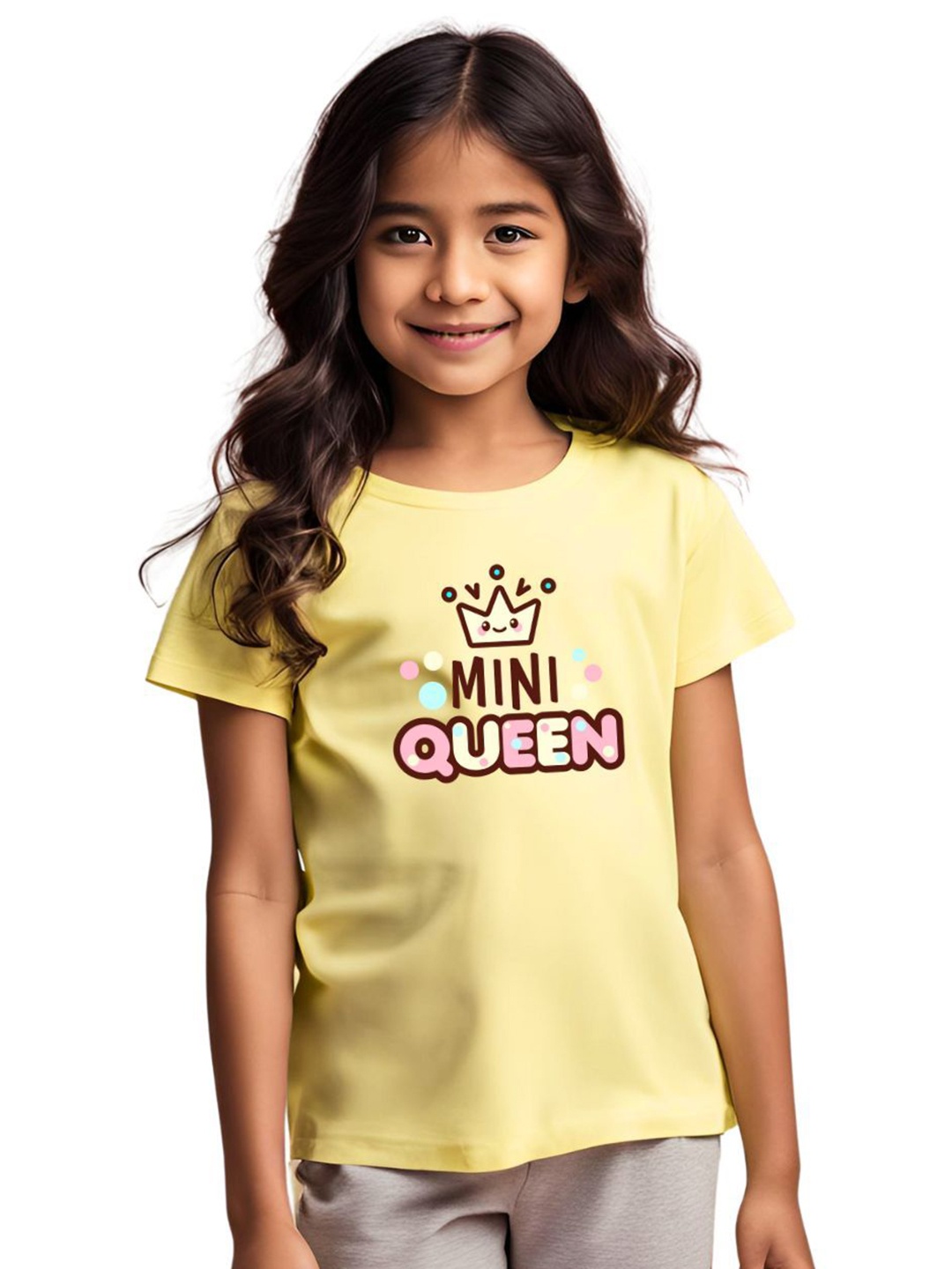 

BAESD Girls Printed Applique T-shirt, Yellow
