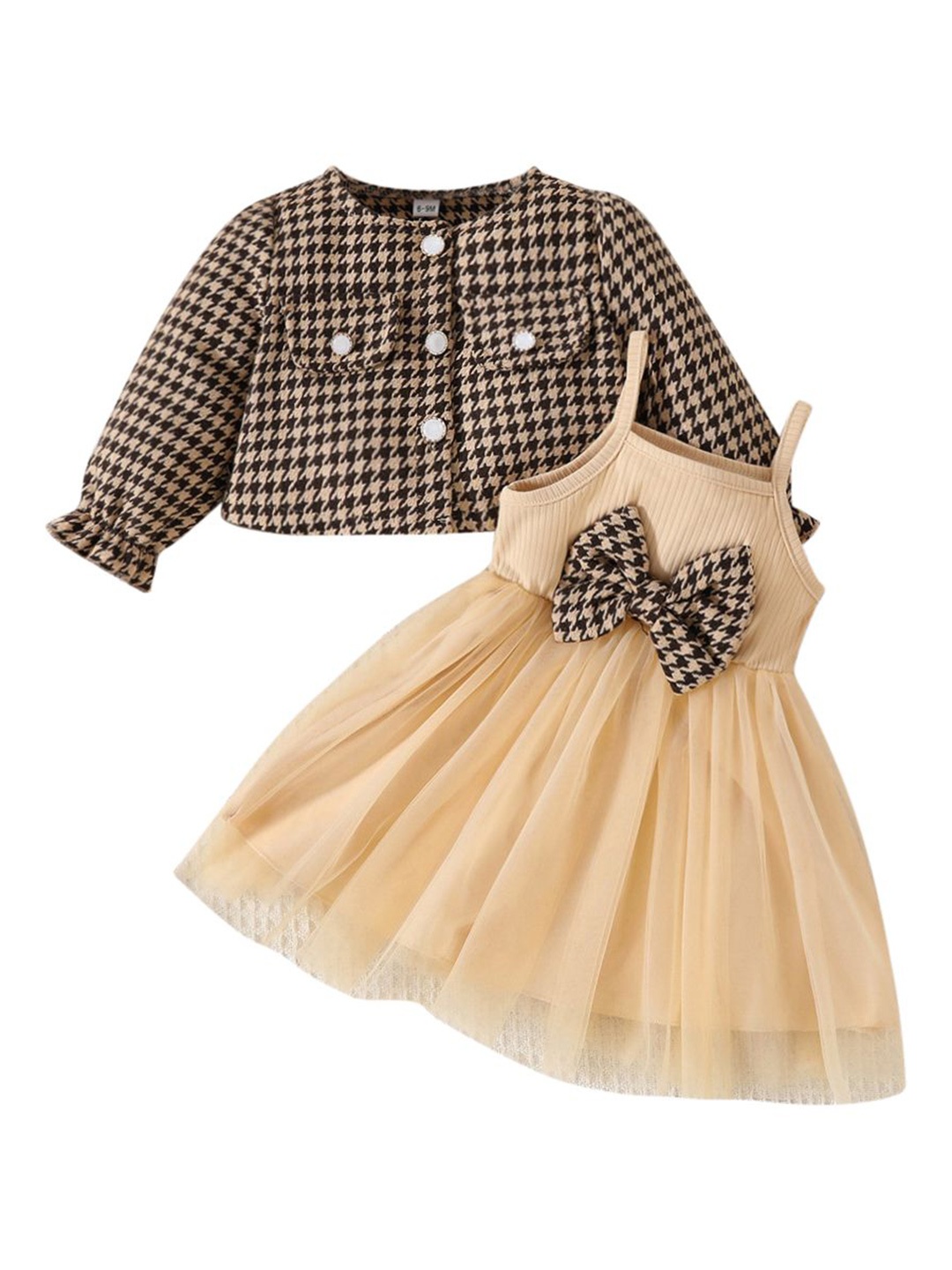 

StyleCast x Revolte Checked A-Line Dress, Coffee brown