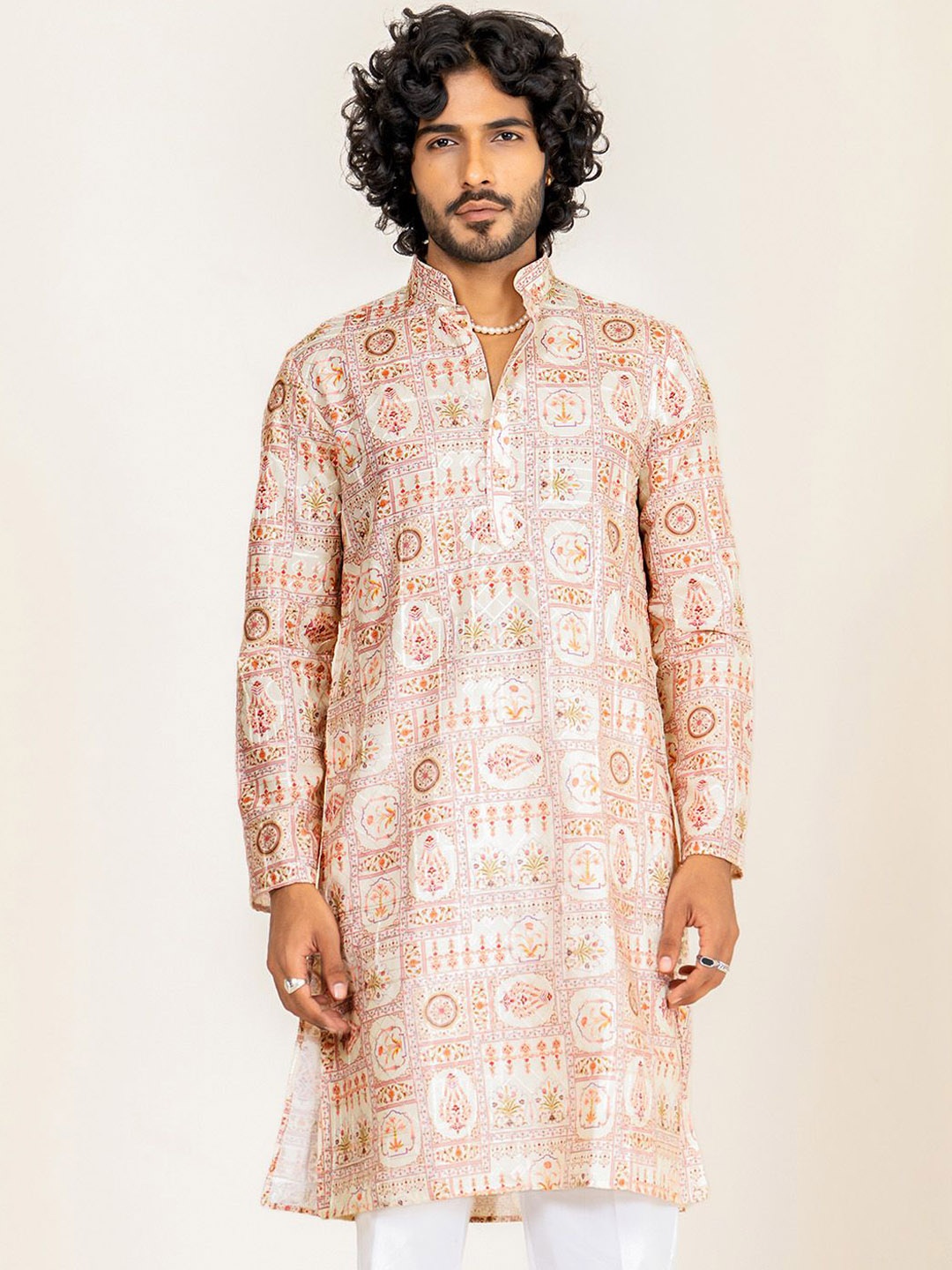 

Tistabene Floral Printed Straight Kurta, White