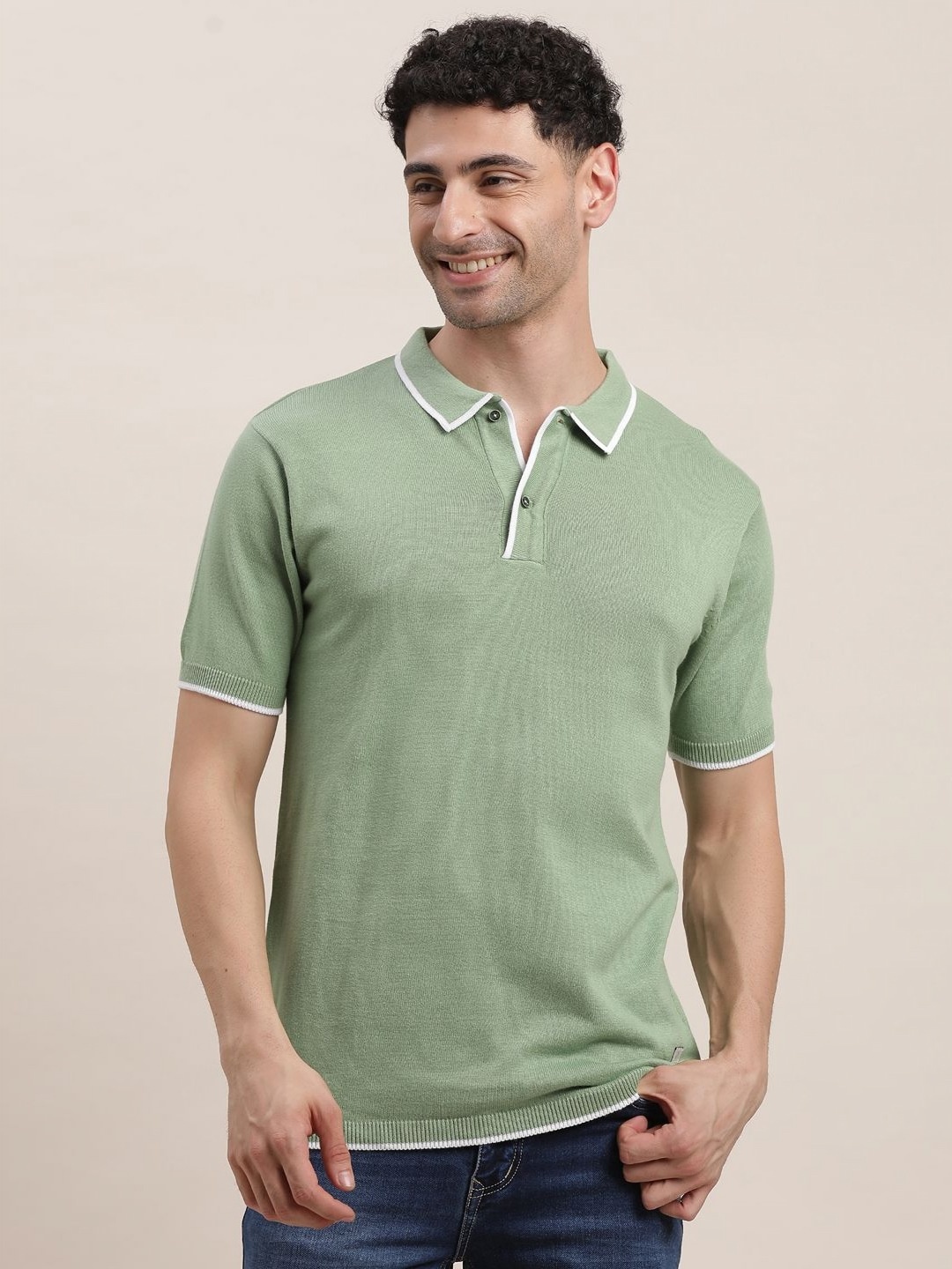 

Turtle Men Polo Collar Pockets Slim Fit T-shirt, Green